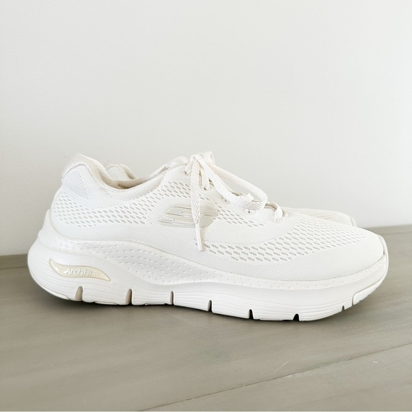 SKECHERS Arch fit Big Appeal Off White Sneaker Woman w Arco Plantar Beige sz 9 - Picture 8 of 16